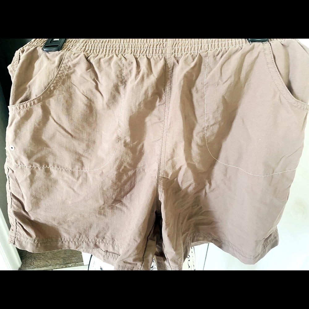 Tan Columbia tie waist shorts